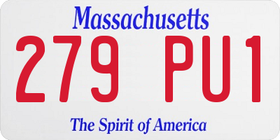 MA license plate 279PU1