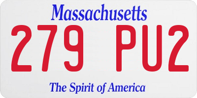 MA license plate 279PU2