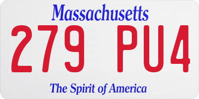 MA license plate 279PU4