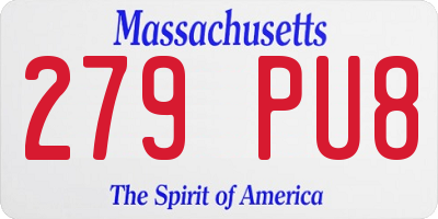 MA license plate 279PU8