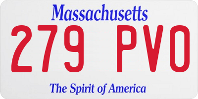 MA license plate 279PV0