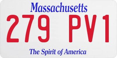 MA license plate 279PV1
