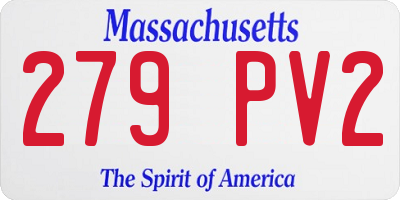 MA license plate 279PV2