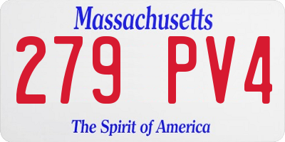 MA license plate 279PV4