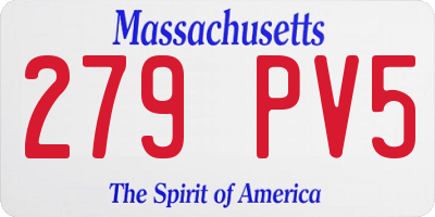MA license plate 279PV5