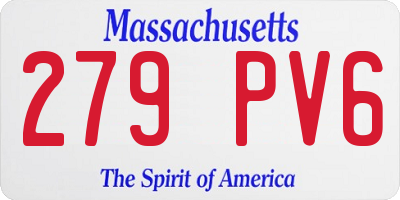 MA license plate 279PV6