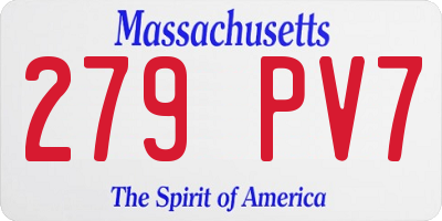 MA license plate 279PV7