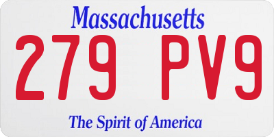 MA license plate 279PV9