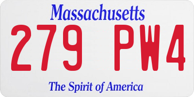 MA license plate 279PW4