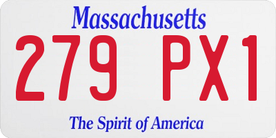 MA license plate 279PX1