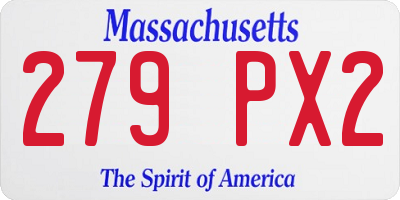 MA license plate 279PX2