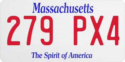 MA license plate 279PX4