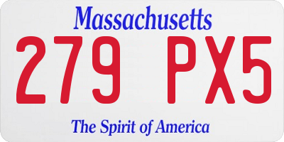 MA license plate 279PX5