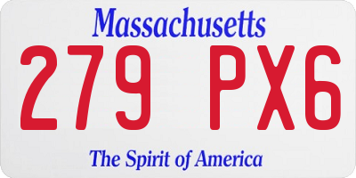 MA license plate 279PX6