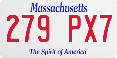 MA license plate 279PX7