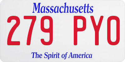 MA license plate 279PY0
