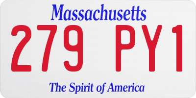 MA license plate 279PY1