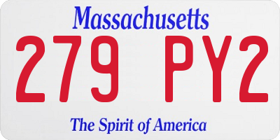 MA license plate 279PY2