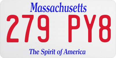MA license plate 279PY8