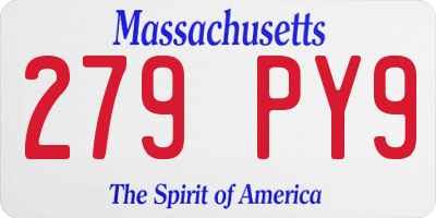 MA license plate 279PY9