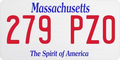 MA license plate 279PZ0
