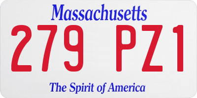 MA license plate 279PZ1