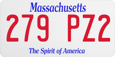 MA license plate 279PZ2