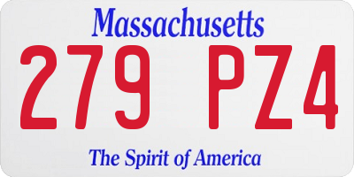MA license plate 279PZ4