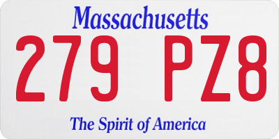MA license plate 279PZ8