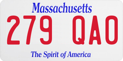 MA license plate 279QA0