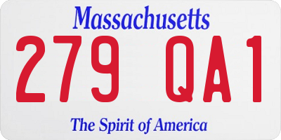 MA license plate 279QA1
