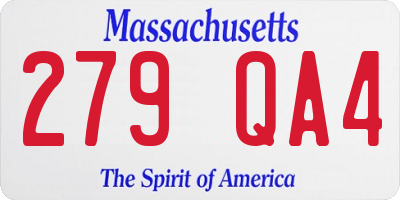 MA license plate 279QA4