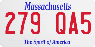 MA license plate 279QA5