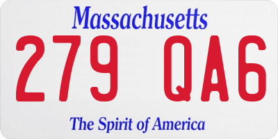 MA license plate 279QA6