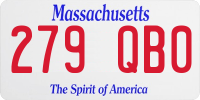 MA license plate 279QB0