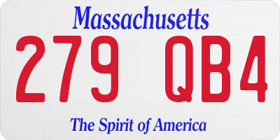MA license plate 279QB4