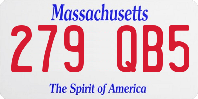 MA license plate 279QB5