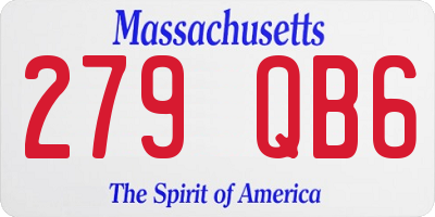 MA license plate 279QB6