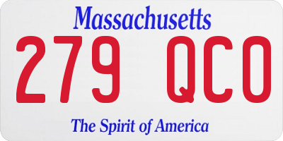 MA license plate 279QC0