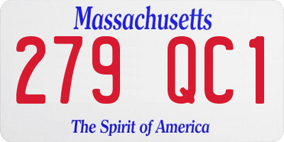 MA license plate 279QC1