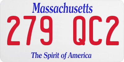MA license plate 279QC2