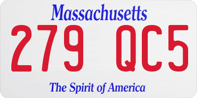 MA license plate 279QC5