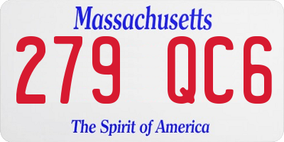 MA license plate 279QC6