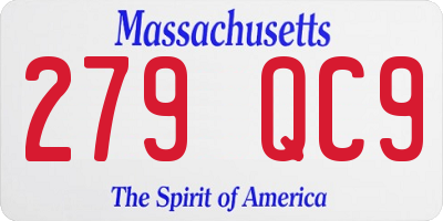 MA license plate 279QC9