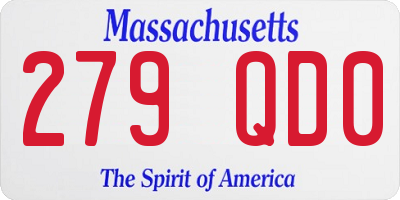 MA license plate 279QD0