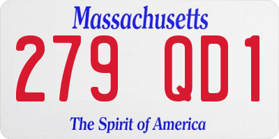 MA license plate 279QD1
