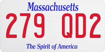 MA license plate 279QD2