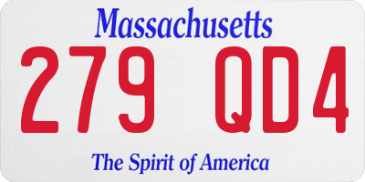 MA license plate 279QD4
