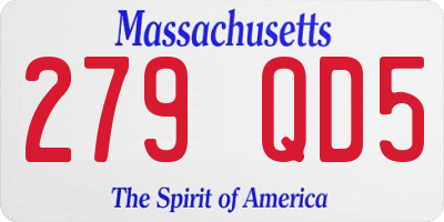 MA license plate 279QD5