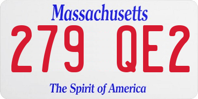 MA license plate 279QE2